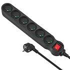 Maclean Multiprise 6 prises MCE187 Interrupteurs 3m (Noir)