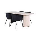 Venture Home Bianca Matgrupp 200 cm Oval med 4 Berit stolar Svart Matgrupper Vit