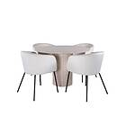 Venture Home Bianca Matgrupp 110 cm Rund med 4 Berit stolar Beige Matgrupper Bei