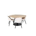 Venture Home Cirebon Matgrupp 140 cm Rund med 4 Velvet stolar Beige Matgrupper Brun,Beige,Svart