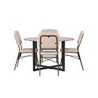 Venture Home Durango Matgrupp 120 cm Rund med 4 Seda Stolar Valnöt Matgrupper Br