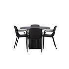 Venture Home Olivia Matgrupp 110 cm Rund med 4 Baltimore Stolar Svart Matgrupper