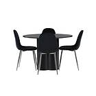 Venture Home Olivia Matgrupp 110 cm Rund med 4 Polar Stolar Svart Matgrupper