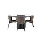 Venture Home Olivia Matgrupp 110 cm Rund med 4 Modesto Stolar Beige Matgrupper B
