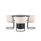 Venture Home Olivia Matgrupp 110 cm Rund med 4 Simrishman Stolar Beige Matgrupper Beige,Svart