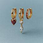 Safira Red Single Heart Hoop