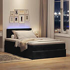 vidaXL Ottoman sängram med madrass svart 120x200 cm sammet