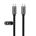 NÖRDIC 1,5 m USB 3.2 Gen 2 USB-C till C nylonflätad kabel PD3.1 240W 20G 4K60Hz