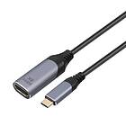 NÖRDIC 50cm adapter USB-C to HDMI 2,1 8K30Hz 4K120Hz 48Gbps HDR Kompatibel med T