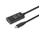 NÖRDIC 10m USB-C 3,2 GEN1 till USB-A 5Gbps Aktiv förlängningskabel