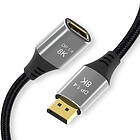 NÖRDIC 50cm Displayport 1,4 förlängningskabel UHD 8K60Hz 4K144Hz 32,4Gbps 10-bit