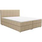 YSMÉE Ensemble complet boxspring tête de lit sommier matelas surmatelas 140 x 200 cm Tissu Beige ONAN de