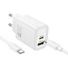 Hoco N63 30W 1xUSB-A 1xUSB-C med USB-C Kabel