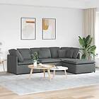 vidaXL Modulsoffa med fotpall och dynor mörkgrå 3321298