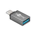 Goobay USB-C™/USB-A 3,0 OTG SuperSpeed-adapter för laddningskablar, grå