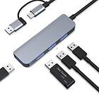 INF Dual USB-C och USB-A Hub med 1 USB3.0-port och 3 USB2.0-portar