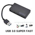 INF USB 3,0 hub med 4 portar Svart
