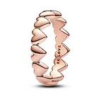 Pandora Moments Row of Hearts 14k rose gold-plated ring 183427C00-50