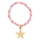 Dark Glass Bead Ring 2mm With Charm Rose Mix With Star Charm