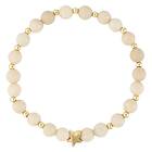 Dark Stone Bead Bracelet 6 mm with Gold Beads