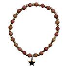 Dark Stone Bead Bracelet 4 mm with Gold Beads