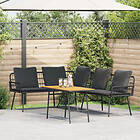 vidaXL Set av 2 Svart Stål Stor UV-skyddade material Utomhussoffa 3328652