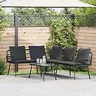 vidaXL Set om 2 Svart Pulverlackerat stål Stor Hållbar 3328648