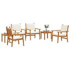 vidaXL Set av 2 Naturlig brun Akaciaträ, 100% polyester Standard 3331815
