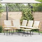 vidaXL Set om 3 Naturlig Rattan Medium Justerbara Armstöd 3328651