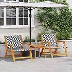 vidaXL Set med 2 Svart & Vit, Teaklook Massivt Akaciaträ, Rattan 3214436
