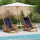 vidaXL Fällbara Strandstolar 2-pack Blå 3325143