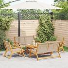 vidaXL Set med 4 Beige, Teakstil akacia Beige rotting, Teakstil akacia 3214459
