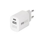 Vivanco Snabb GaN 30W 1xUSB-C PD USB-A Hemladdare