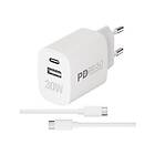 Vivanco Snabb GaN 30W 1xUSB-C/A Hemladdare med kabel 1,2m
