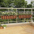 vidaXL Blomlådor 2 st med kokosfibrer svart 91x20x23cm