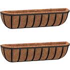 vidaXL Blomlådor 2 st med kokosfibrer svart 61x19x16cm
