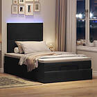 vidaXL Ottoman sängram med madrasser svart 120x200 cm sammet