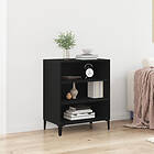 vidaXL Sideboard Svart ek Trä, Metall Medium Svart ek sideboard