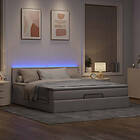 vidaXL Ottomansk säng med madrass och LED-lampor taupe 180x200cm tyg