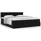 vidaXL Ottoman sängram med madrass svart 160x200 cm sammet