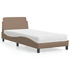 vidaXL Säng med madrass cappuccino 90x190 cm konstläder