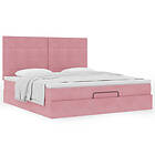 vidaXL Ottoman sängram med madrasser rosa 160x200 cm sammet