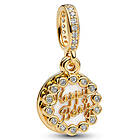Pandora Moments gold-plated Happy Birthday charm 763787C01