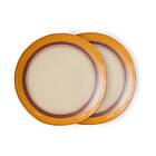 HKliving 70's tallrik o27,5 cm 2-pack Coconut