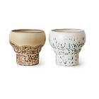HKliving 70's lungo mugg 24 cl 2-pack Coral