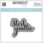 Reprint Dies Stort Grattis Med Bakgrund 46 x 56 mm