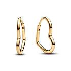 Pandora Moments Small asymmetric heart 14k gold-plated hoop earrings 268307C00