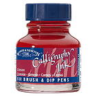 Winsor & Newton Calligraphy Ink, Transparent 30ml Crimson 203