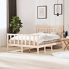 vidaXL Sängram massiv furu 135x190 cm