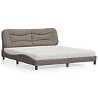 vidaXL Säng med madrass taupe 180x200 cm tyg